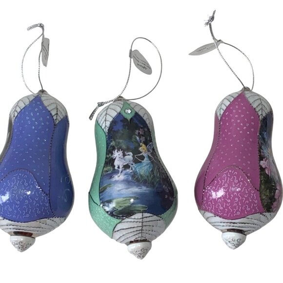 3 Porcelain Mimi Jobes Fairyland Heirloom Christmas Ornament Set Handcrafted Col - Picture 1 of 16